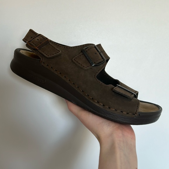 Birkenstock Nubuck Nebraska Strapped Sandals - Picture 2 of 10